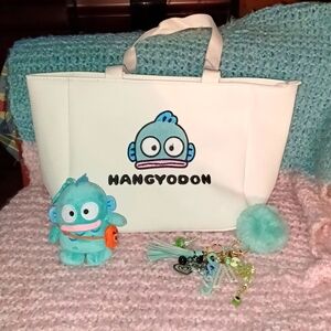 Sanrio's Hangyodon Shoulder Bag, Plushie and Keychain